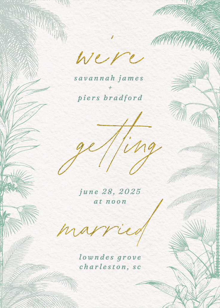 Bermuda dreams - wedding invitation
