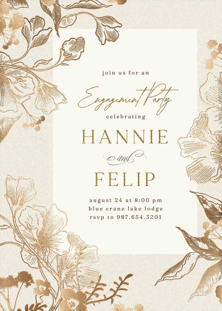 Coppery ink - engagement party invitation