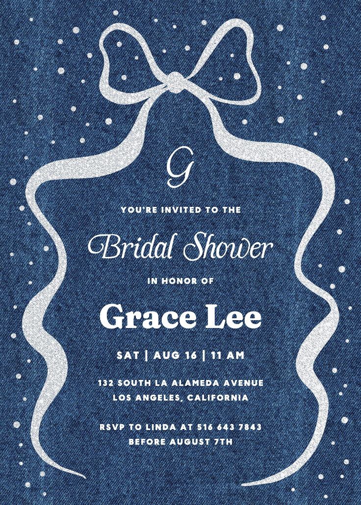 Denim design - bridal shower invitation