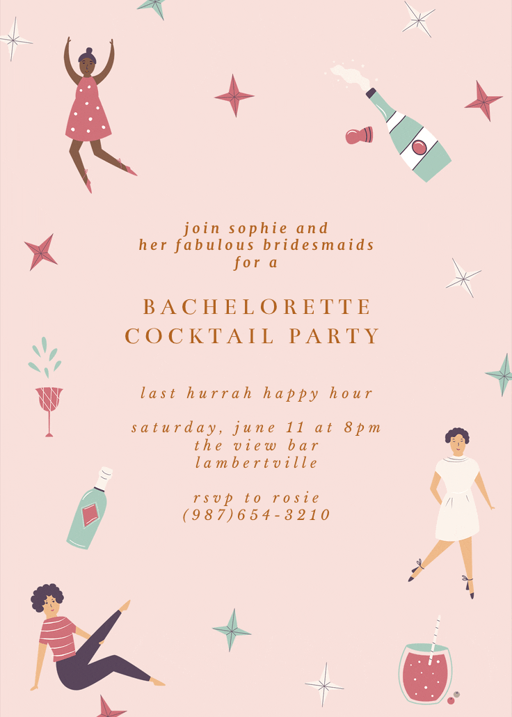Last hurrah - bachelorette party invitation