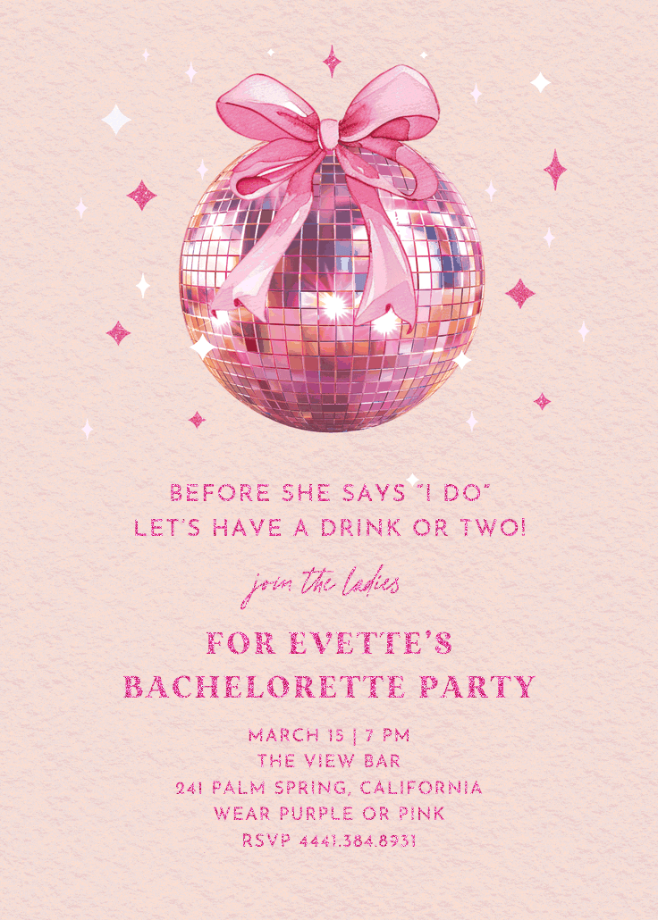 Shine on - bachelorette party invitation