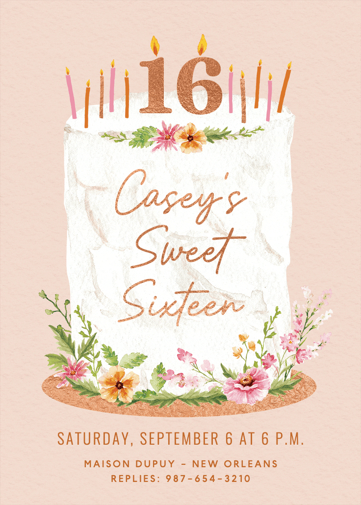 Tiered cake - birthday invitation