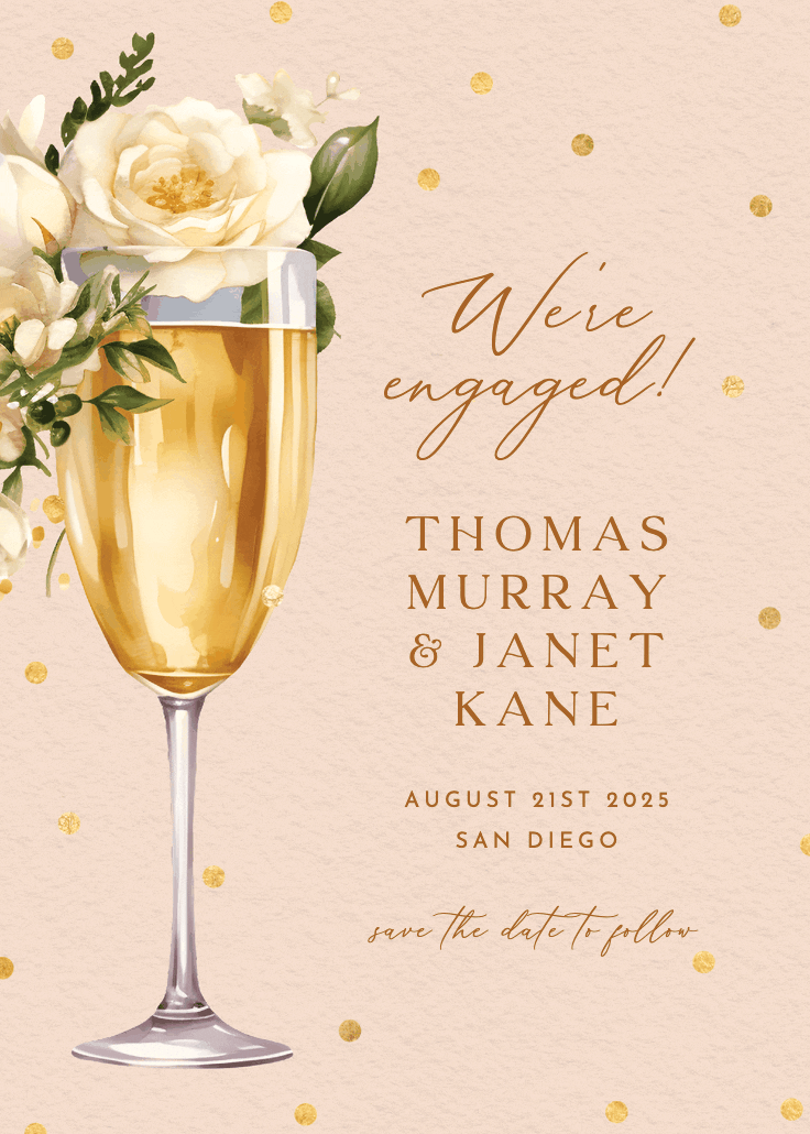 Watercolor toast - engagement announcement