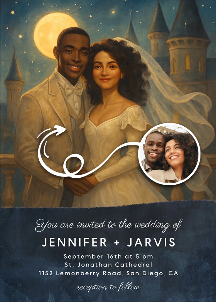 A night of fantasy - wedding invitation