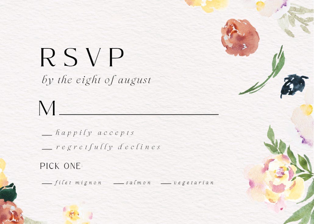 Aquarela - rsvp card