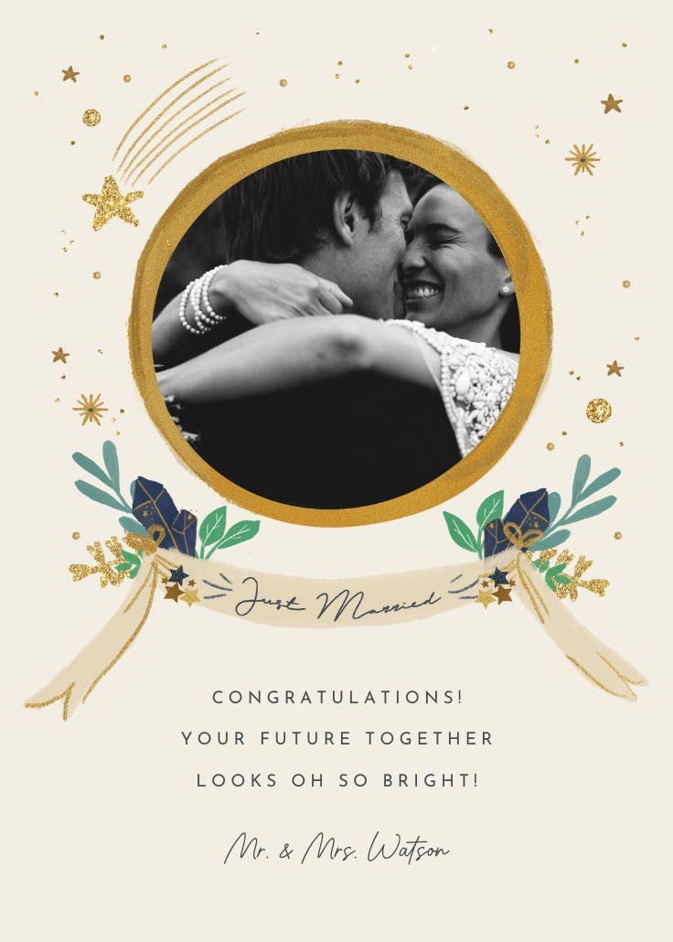 Around stars - wedding congratulations card