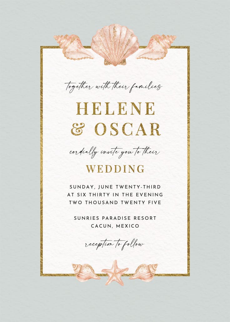 Beachside bonfire - wedding invitation