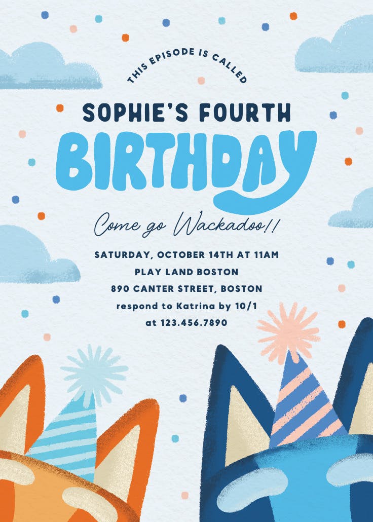 Blue bonanza - birthday invitation