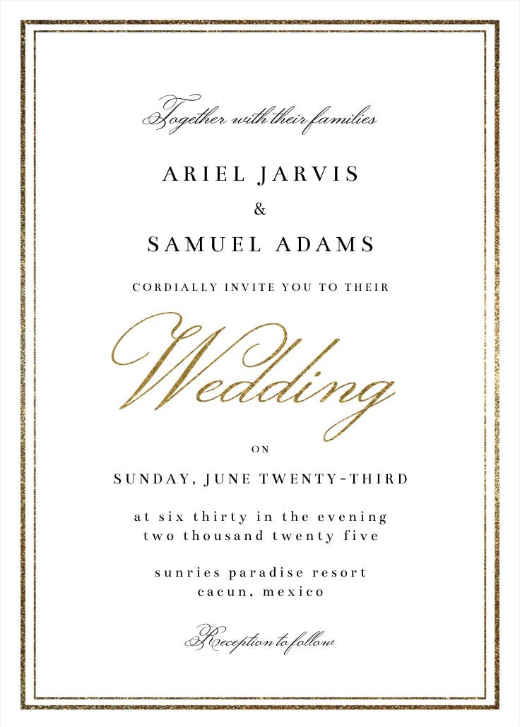 Classy wedding - wedding invitation