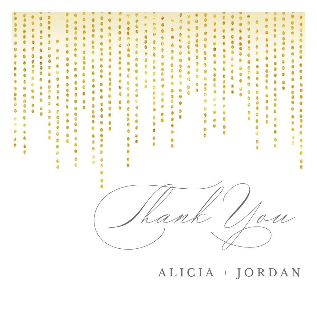 Curtain cascade - wedding thank you card