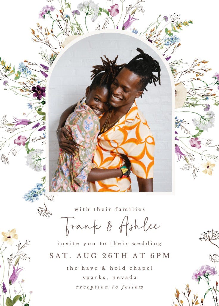 Dainty wild floral - wedding invitation