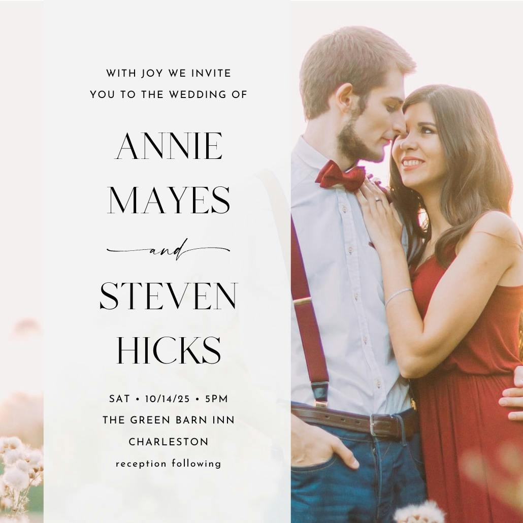Elegant overlay - wedding invitation