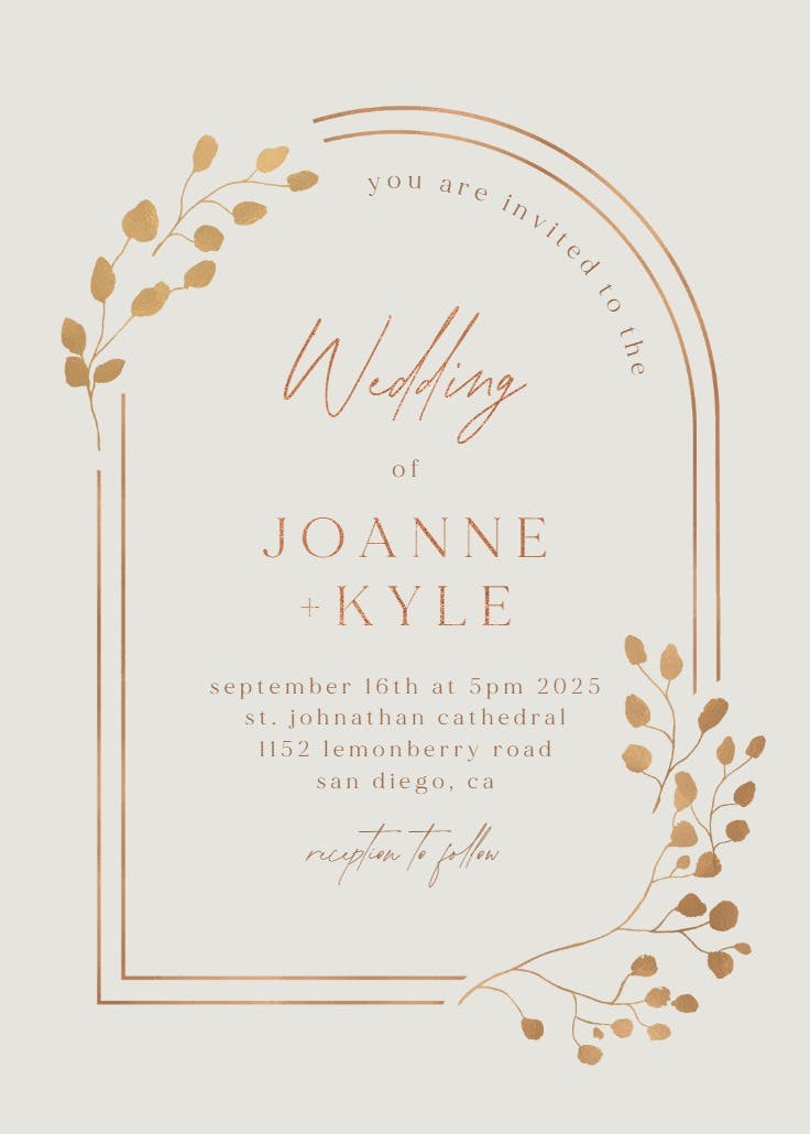 Eucalyptus leaves - wedding invitation