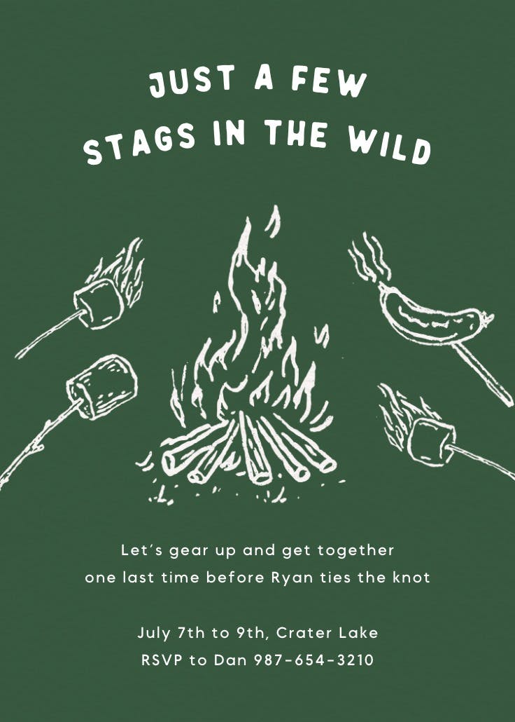 Fireside - bachelor party invitation