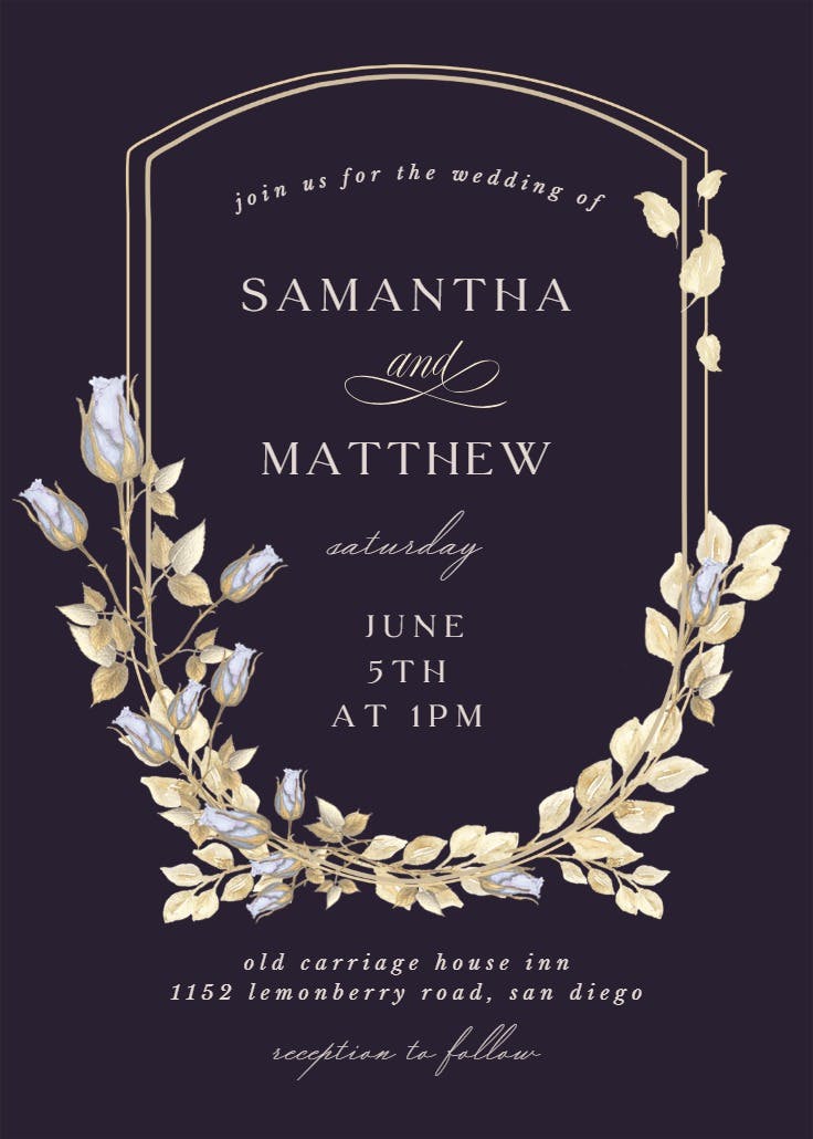 Flower shield - wedding invitation