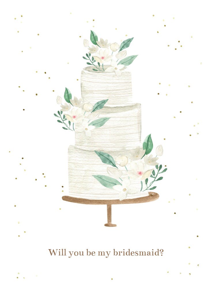 For the sake of cake - bridesmaid card