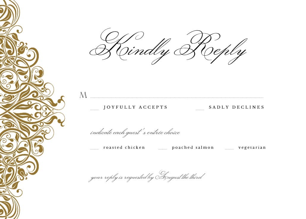 Formal ornate - rsvp card