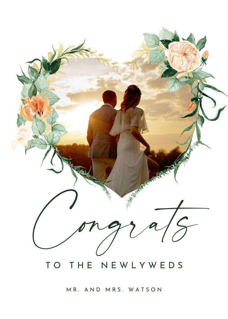 Indian summer love - wedding congratulations card