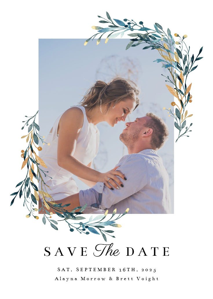 Indigo flowers - save the date card