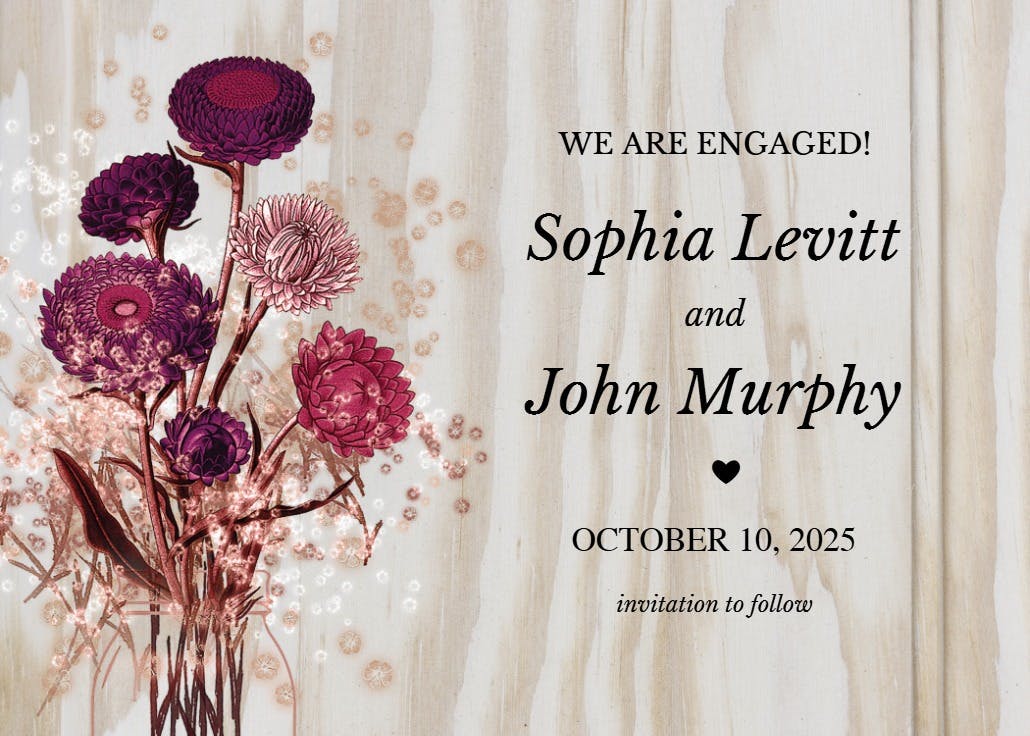 Light wood - engagement announcement