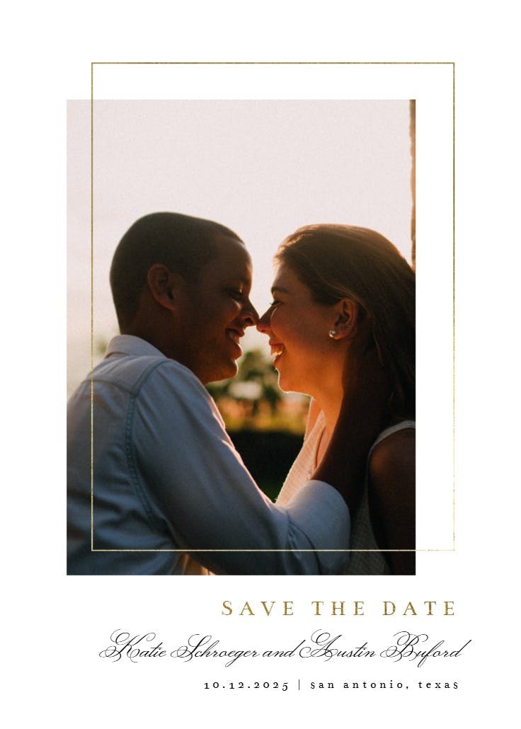 Lux photo frame - save the date card