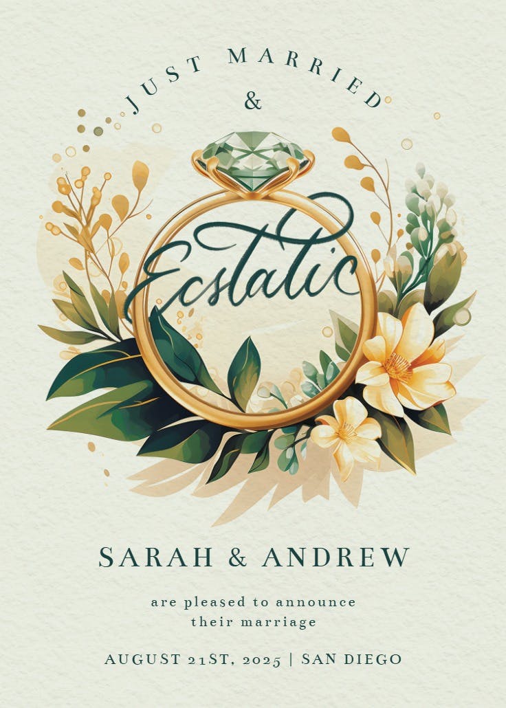 Married & ecstatic - wedding announcement