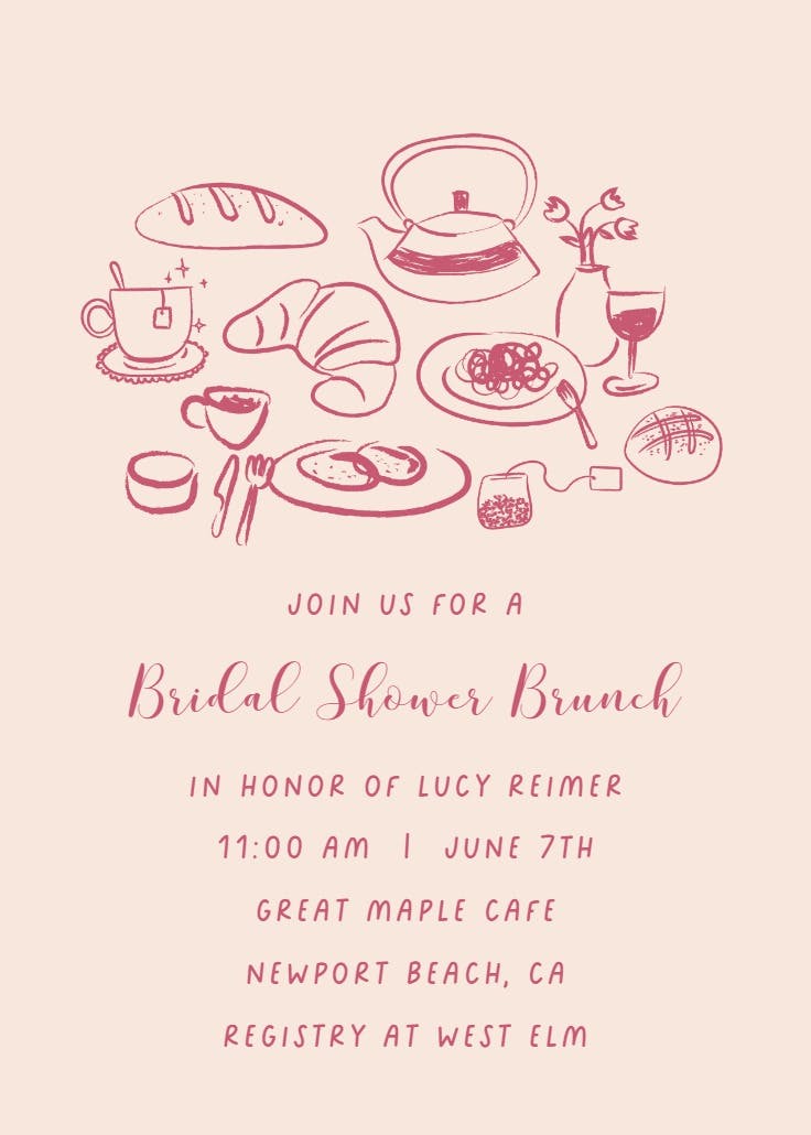 Morning mingle - bridal shower invitation