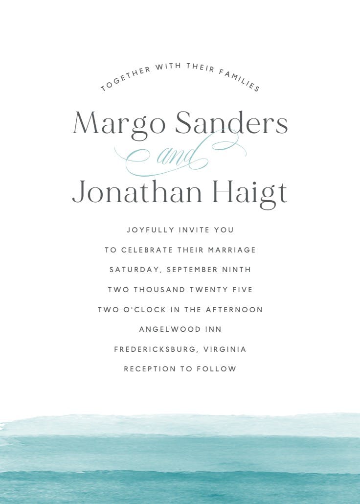 Oil waves - wedding invitation