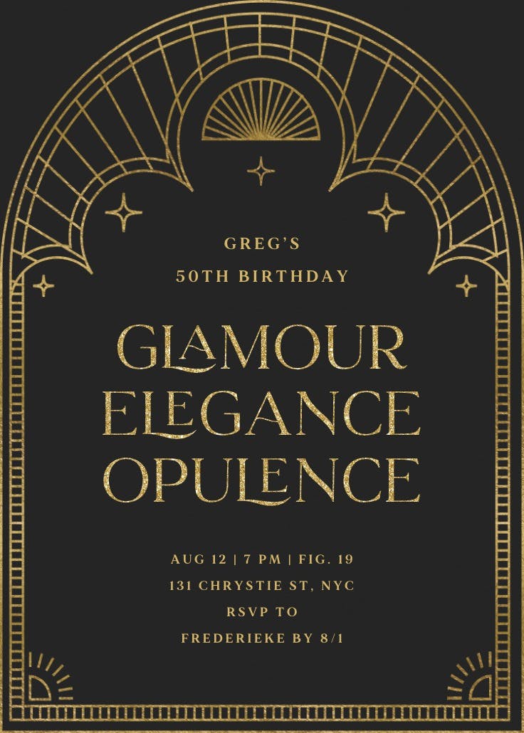 Roaring 50s - birthday invitation