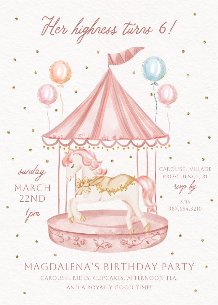Round and round - birthday invitation