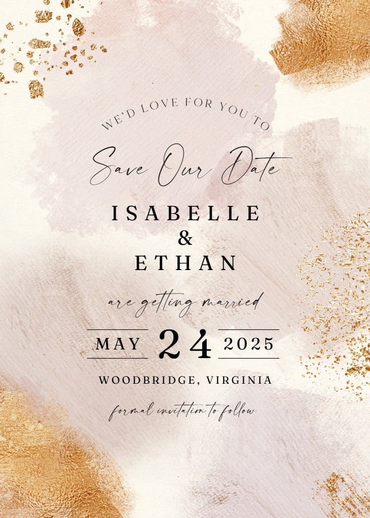 Shining moment - save the date card