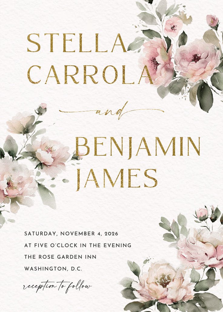 Soft petals - wedding invitation