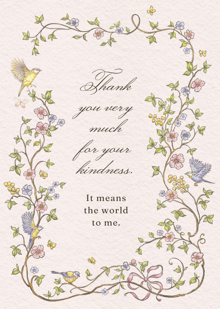 Sweet border - wedding thank you card