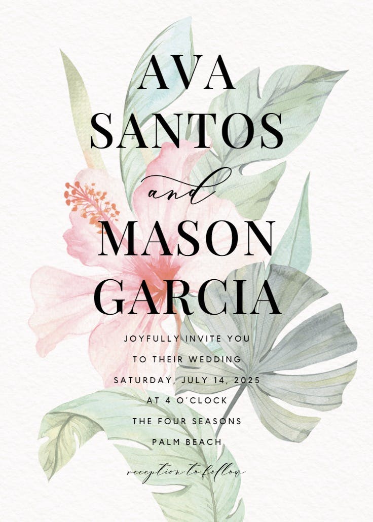 Tahitian dream - wedding invitation