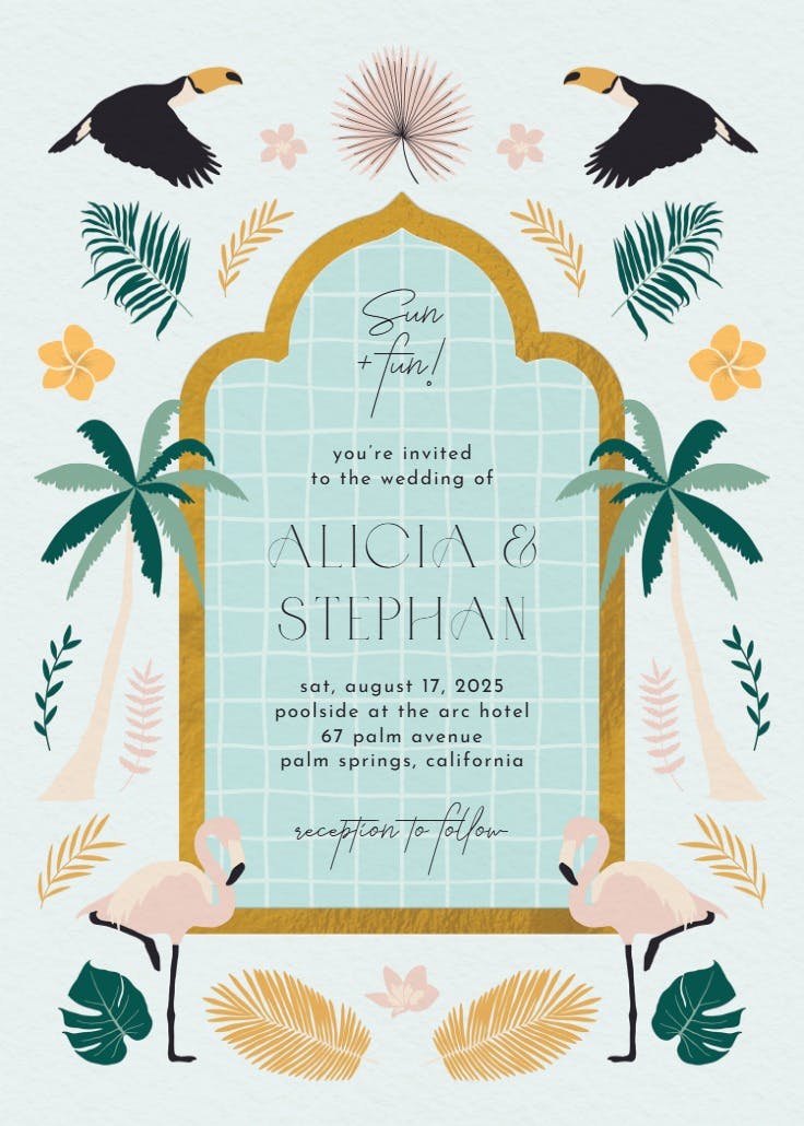 Tropical vibe - wedding invitation