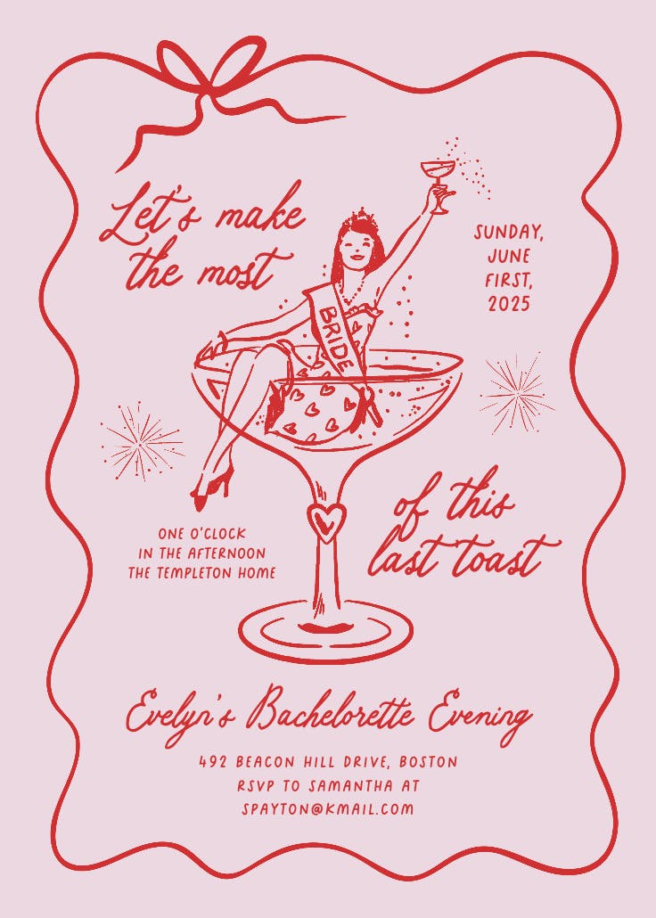 Ultimate champagne - bachelorette party invitation