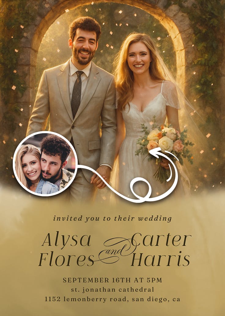 Under the ivy arch - wedding invitation