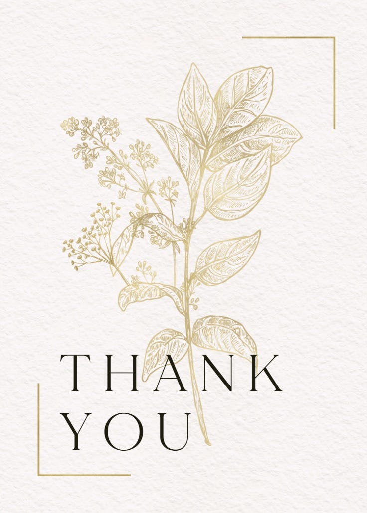 Verdant sketch - wedding thank you card