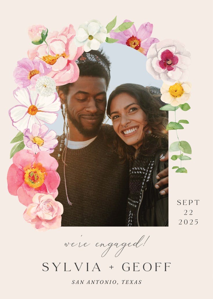 Vibrant love story - engagement announcement