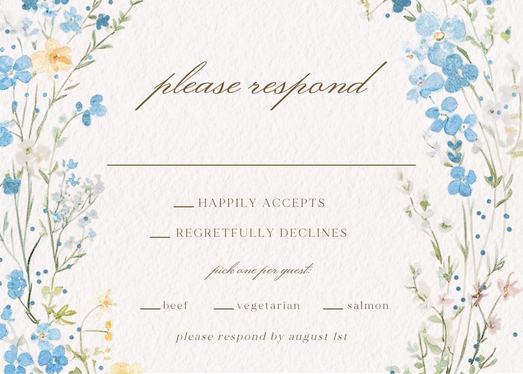 Winter flower - rsvp card